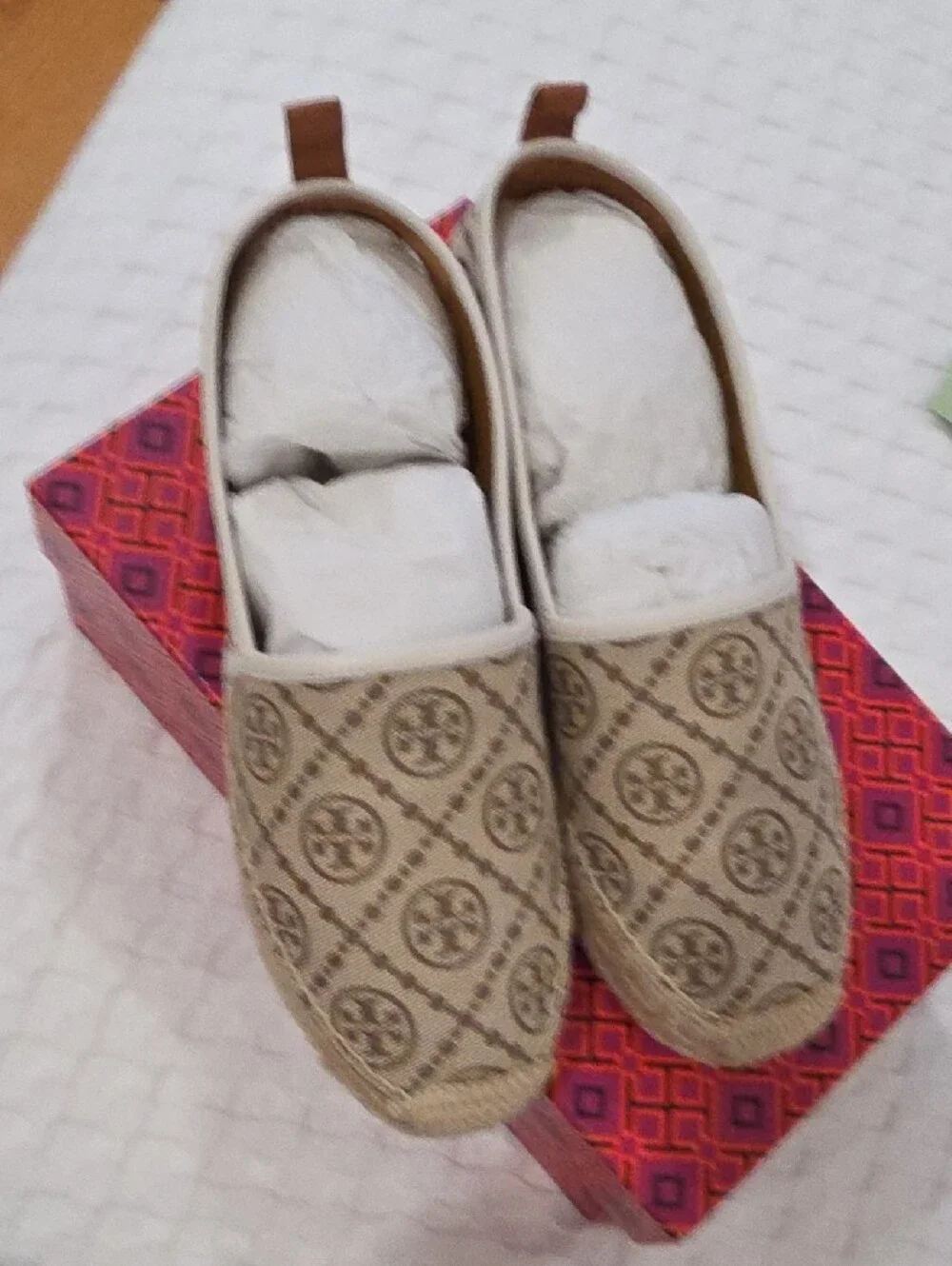 Tory Burch T Monogram Platform Espadrulle. Size 7.5